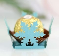 Laser-cut light blue snowflake wrapper for chocolates and festive Christmas cupcakes - Turquoise Blue