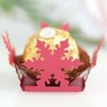 Hollow red snowflake paper holder for Ferrero chocolate with laser cut floral design - Pearlescent Red