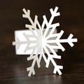 Servilletero de papel blanco con diseño de copo de nieve para mesa de Navidad - Blanco