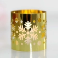 Golden hollow snowflake metal candle holder for Christmas festive home decoration - Double Sided Reflective Gold