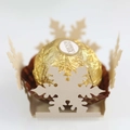 Laser-cut white snowflake chocolate holder for Christmas party and gift decoration - Jewelry Cream Star