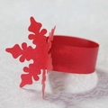 Portatovaglioli a forma di fiocco di neve rosso tagliato al laser per decoro natalizio - Rosso