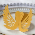 Elegant gold swan laser cut paper napkin rings and table place cards for wedding decor - Gold
