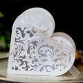 Elegante scatola per confetti bianca a forma di cuore con nastri per matrimonio - Bianco
