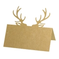 Marque-place renne en papier kraft pour décoration de table de fête de Noël - Papier kraft