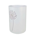 Minimalist white cylindrical lampshade with elegant grey dandelion pattern laser cut design - Dandelion / Lampshade-13