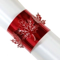 Elegant red maple leaf napkin ring in hollow metal style for luxury wedding table decor - Red