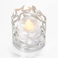 Porte-bougie en métal blanc en forme d'étoile avec bougie LED chaude pour la décoration - Argent Réfléchissant Double Face