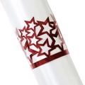 Shiny red five-pointed star napkin ring with hollowed-out design for wedding decor - Reflective Bright Red