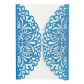 Elegant royal blue glitter laser-cut lace wedding invitation cover for formal events - Glitter Royal Blue