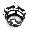 Halloween black laser-cut cupcake wrappers with witch hat and cat hollow patterns - Black