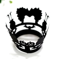 Black laser-cut Halloween cupcake wrappers featuring spooky pumpkin and bat silhouettes - Black