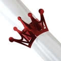 Elegant shiny red crown napkin ring decorative metal holder for party table settings - Reflective Bright Red