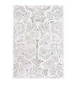 Elegant white laser cut wedding invitation card with intricate floral lace pattern - White