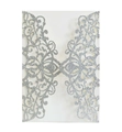 Silberne Glitzer-Einladungskarte mit Laserschnitt und elegantem Blumen-Hohldesign - Glitzer Silber
