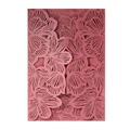 Elegant dusty rose laser cut floral invitation card with subtle pearlescent finish - Dark Red