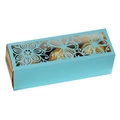 Laserschnitt hellblaue Geschenkbox mit Blumenmuster für Schokoladenpralinen im Set - Tiffany Blau
