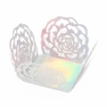Involucri per cupcake olografici tagliati al laser con rose per decorazioni nuziali - Iridescente specchio