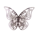 Laser-cut hollow butterfly napkin ring with purple pearlescent finish and circular stand - Mirror Grey