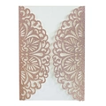 Elegant rose gold laser-cut floral wedding invitation cover with glitter finish - Glitter Champagne Gold