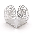 Eleganti pirottini per cupcake in carta perlata argento tagliati al laser motivo rose - Argento Specchio