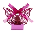 Elegant rose red laser-cut butterfly gift box with shimmering pearlescent finish - Mirror Pink
