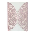 Pink glitter laser cut wedding invitation card with intricate lace flower pattern - Glitter Pink