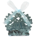 Hollow butterfly candy box in tiffany blue pearlescent paper with light blue ribbon - Mirror Indigo