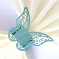 Elegant laser cut butterfly napkin ring in tiffany blue for wedding party decor - Mirror Indigo