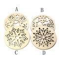 Detailed laser-cut wooden Christmas coasters with snowflake and reindeer patterns - Christmas Hollow Pattern