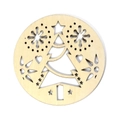 Sottobicchiere natalizio rotondo in legno tagliato al laser con alberi e fiocchi - Stile Albero di Natale Fiocco di Neve (木垫-11)