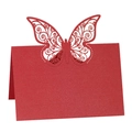 Segnaposto a farfalla rossa perlata tagliata al laser per decorazione tavola nozze - Rosso Perlato