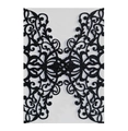 Elegant laser-cut black glitter wedding invitation cover with intricate floral patterns - Glitter Black