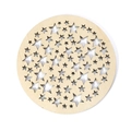 Laser cut wooden coaster with moon and star patterns for heat insulation and DIY decor - Pentagram Hollow Pattern (木垫-16)