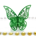 Laser-cut green butterfly napkin ring with mirror finish and intricate hollow patterns - Mirror Dark Green