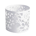 White laser-cut floral pattern hollow lampshade and tea light candle holder for party decor - White