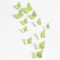 3D hollow butterflies in light green and white for wall decor and party arrangements - Pack (12 Units) / Mirror Yellow Green