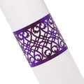Elegante portatovagliolo viola con taglio laser e motivo a cuore per decorazione - Viola scuro specchio