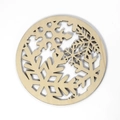 Sottobicchiere in legno tagliato al laser con motivi a fiocchi di neve in finitura naturale - Stile Geometrico Fiocco di Neve (木垫-12)