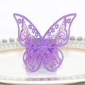 Iridescent laser-cut butterfly napkin ring in purple gradient for wedding table decor - Rainbow Purple