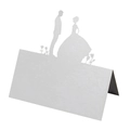 Segnaposto matrimonio traforati al laser bianco perlato con sagoma sposi e fiori - 10*10CM / Bianco