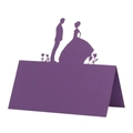 Segnaposto nuziale viola tagliato al laser con silhouette raffinata per tavoli da pranzo - 10*10CM / Viola scuro