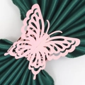 Pink laser-cut butterfly napkin ring with hollow wings for elegant table decor - Pink