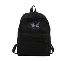 Cute school backpack in black with purple butterfly print and Dreams text design - Black