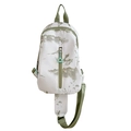 Bolso bandolera tie-dye estilo japonés con estampado de montaña y tirador de cremallera azul - Verde