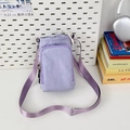 Detail of light purple nylon sports bag with drawstring closure and adjustable strap - Purple