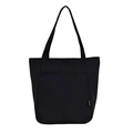 Bolso tote grande y minimalista de lona negra para mujer con amplios bolsillos para el diario - 35*15*33cm / Negro