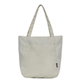Bolso tote minimalista de lona blanco roto con bolsillos frontales y etiqueta - 35*15*33cm / Blanco