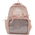 Rosa japanischer Ita-Bag Rucksack mit Sichtfenster und dekorativer Schleife für Mädchen - Rosa