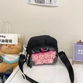 Süße schwarze Anime Ita-Tasche mit transparentem Sichtfenster und Bärenohren für Damen - Tasche + Einsatzbrett / Schwarz